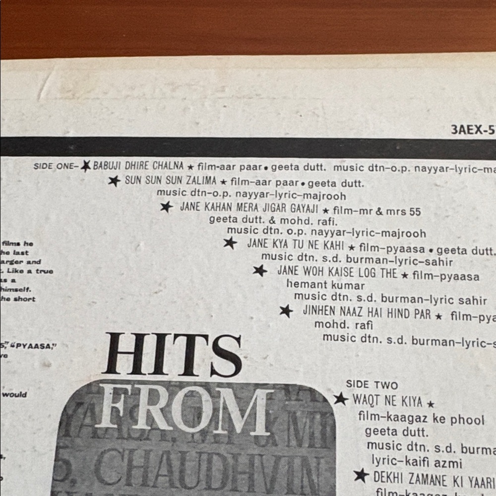 Classic 'Hits From Guru Dutt' films like Pyaasa Chaudhvin Ka chand….NEW LP - Picture 4 of 6